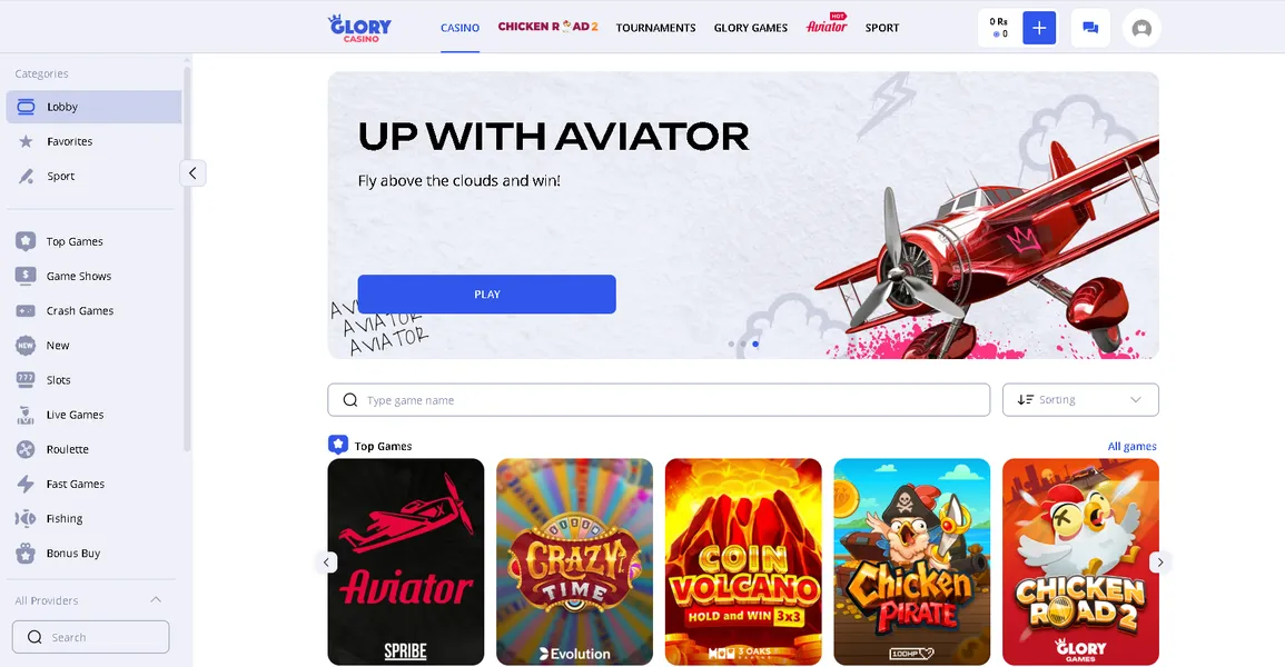 Download Glory Casino app and APK